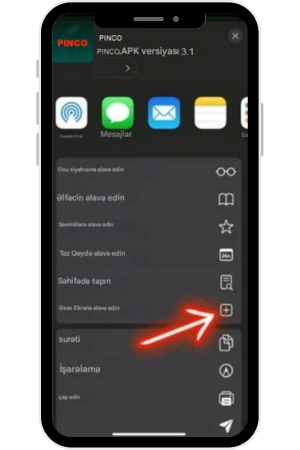 ios ekranina pinco elave etmek ucun telimat
