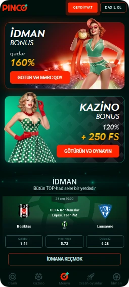 pinco azerbaijan resmi saytinin esas ekrani