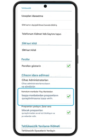 pinco fayli android de qurashdirilir