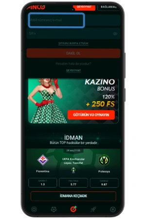 pinco ya daxil olmaq ucun e poct ve ya telefon nomresi